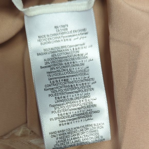 01432 BCBGMaxazria Lace Overlay Mermaid Dress Ivory Cream Size 0 wedding boho - Picture 6 of 6